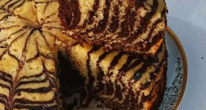 طرز تهیه کیک زبرا بدون فر در قابلمه برای 8 نفر مرحله به مرحله
